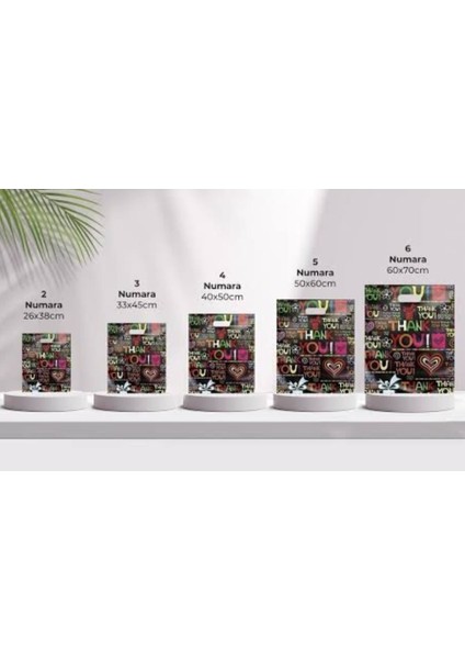 Takviyeli Baskılı Mağaza Poşeti (50*60) 50 Adet Poşet Renkli