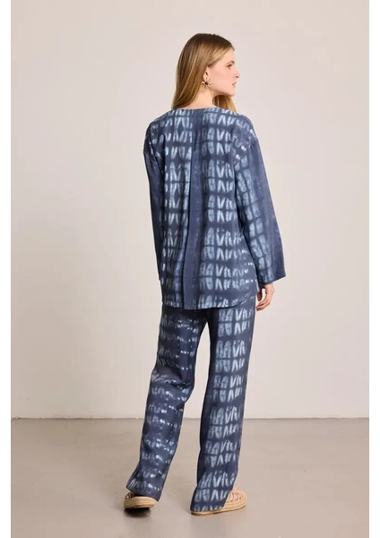 Kelebek Koleksiyonu Batik Pantolon - Mavi indirimleri