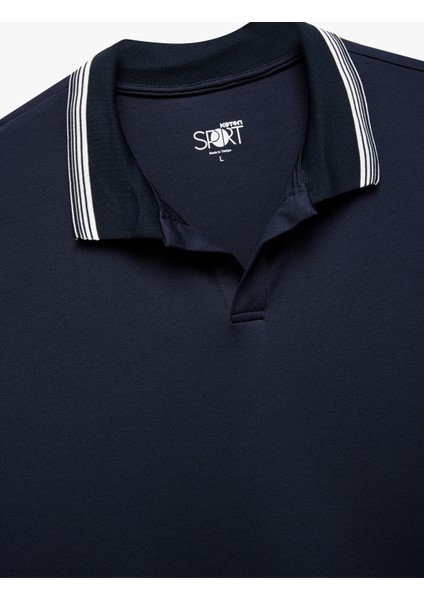 Kısa Kollu Çizgi Detaylı Oversize Polo Yaka Spor Tişört modelleri