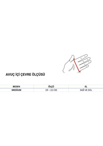 Eldiveni Başparmak Açık - Medium - Hafif Basınç - Sağ El modelleri