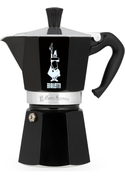 Moka Express Siyah 6 Cup ( Moka Express 6 Cup Black Aluminum Moka Pot)