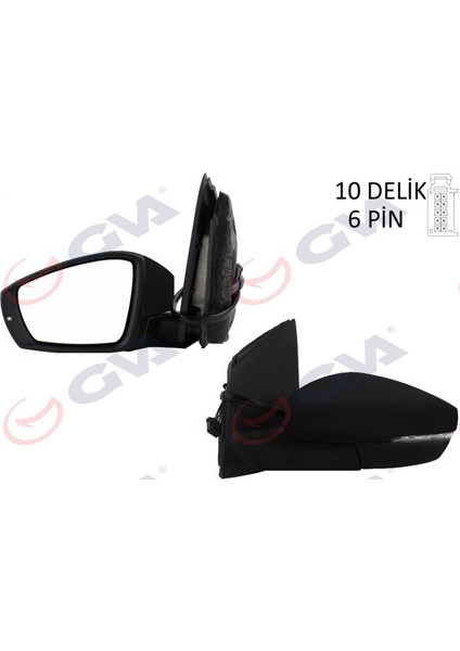 Diş Dikiz Aynasi Sol Polo 09 Elektrikli Isitmali Sinyalli Asferik 6 Fiş VM-388NEHAL Dpmah