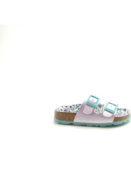 Ortopedik Çocuk Terlik Çift Bantlı P 800111-8520 Lila Çiçekli
