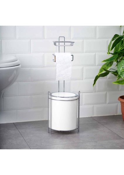 Yedekli Wc Kağıtlığı Ve Çöp Kovası - Beyaz fiyatları