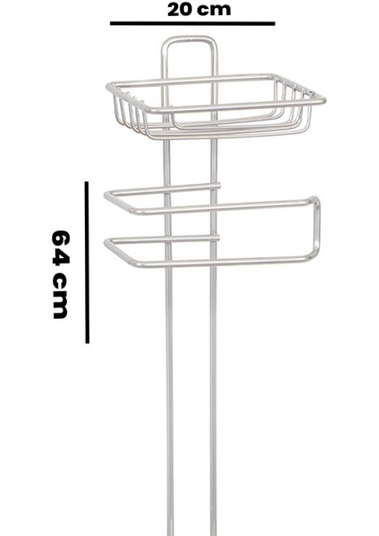 Yedekli Wc Kağıtlığı Ve Çöp Kovası - Beyaz