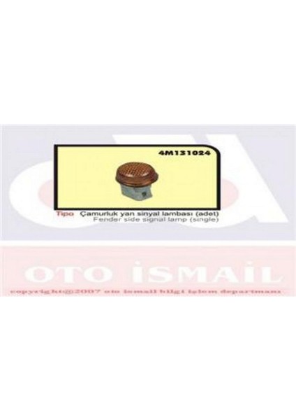 Çamurluk Yan Sinyal Lambasi Tipo - Uno Inslm