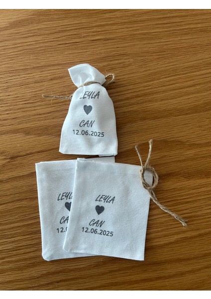 Düğün Nişan Söz Isim Baskılı Kişiselleştirilmiş Kese 10 Adet