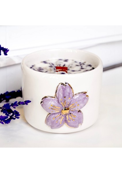 Kiraz Çiçeği Temalı 24K Altın Süslemeli Seramik Mumluk fiyatları