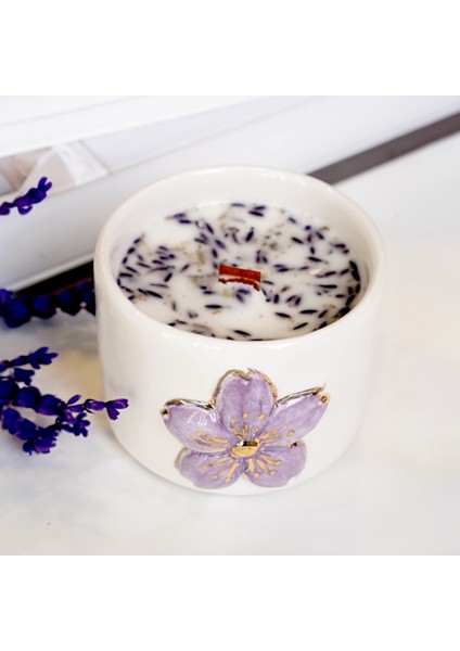 Kiraz Çiçeği Temalı 24K Altın Süslemeli Seramik Mumluk modelleri