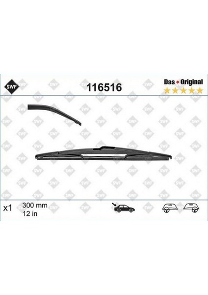 Silecek Swf 30CM X1 Arka Focus Iii 11 Fiesta 06 Qashqai 07 Secenic Iii 09 Yaris Saab Inslm