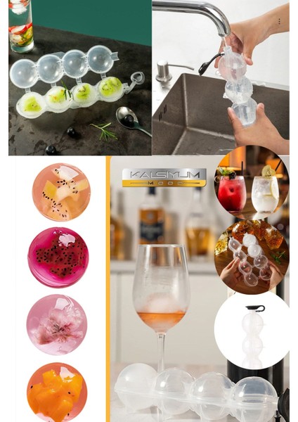 Pratik 4'lü Top Buz Kalıbı | Sihirli 4'lü Küre Buz Kalıbı Sihirli Buz Kalıbı Cafe Bar Restourant