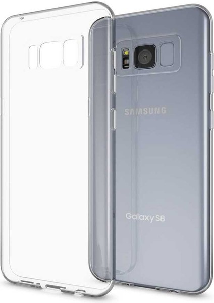 Galaxy S8 Kılıf Crcr Kamera Korumalı Süper Silikon Kapak-Renksiz