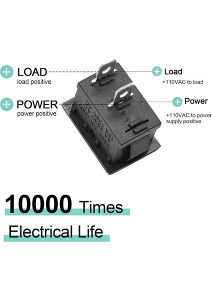 KCD1-101 Işıksız Spst 2pin On-Off Mini Aç Kapa Anahtar Kırmızı 250V/6A - 200 Adet modelleri