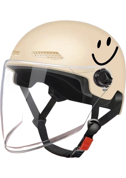 Elektrikli Araba Motosiklet Kaskı Erkek ve Kadın Modelleri Yaz Uv Güvenlik Kapağı Nefes Alabilen Yarım Kask (Yurt Dışından)
