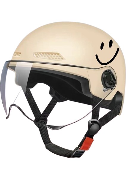 Elektrikli Araba Motosiklet Kaskı Erkek ve Kadın Modelleri Yaz Uv Güvenlik Kapağı Nefes Alabilen Yarım Kask (Yurt Dışından)