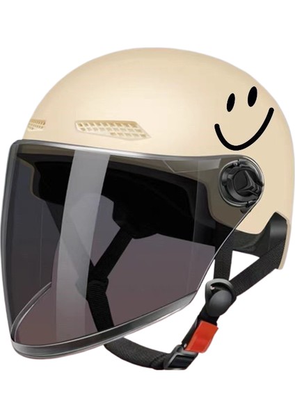 Elektrikli Araba Motosiklet Kaskı Erkek ve Kadın Modelleri Yaz Uv Güvenlik Kapağı Nefes Alabilen Yarım Kask (Yurt Dışından)
