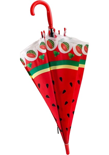 Çift Amaçlı Güneşli ve Yağmurlu Çocuk Şemsiyesi Anaokulu Güneşlik Karikatür Küçük Şemsiye Düz Çubuk Otomatik Çocuk Şemsiyesi Meyve Karikatür Sevimli (Yurt Dışından)