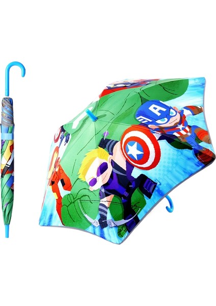 Çocuk Şemsiyesi Vinil Güneş Koruyucu Uzun Saplı Şemsiye Yansıtıcı Şerit Okul Şemsiyesi (Yurt Dışından)