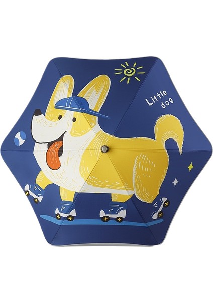 Çocuk Şemsiyesi Şemsiye Vinil Güneş Kremi Yağmur ve Güneşli Çift Kullanımlı Çizgi Film Şemsiyesi (Yurt Dışından)