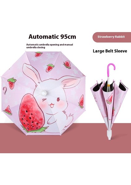 Çocuk Şemsiyesi Büyük Karikatür Sevimli Tavşan Şemsiye Seti Vinil Güneş Kremi Yağmur Güvenliği Ilkokul Öğrencileri Şemsiye (Yurt Dışından)