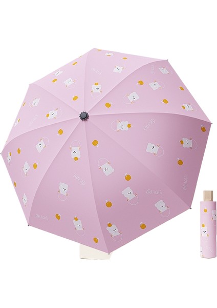 Manuel Şemsiye Çift Kullanımlı Yağmur ve Güneşli Şemsiye Çocuk Karikatür Güneş Şemsiyesi Sevimli Güneş Kremi Vinil Şemsiye (Yurt Dışından)