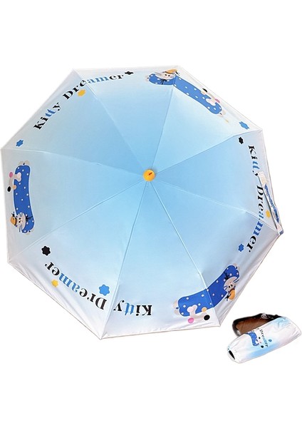 Sevimli Güneşli ve Yağmurlu Çift Kullanımlı Şemsiye Çocuk Öğrenciler Güneş Kremi Uv Şemsiye (Yurt Dışından)