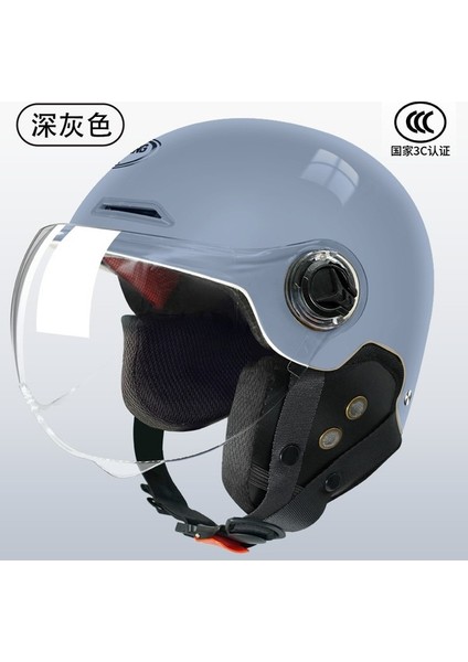 Dilang Elektrikli Araç 3c Kask Motosiklet Kaskı 3c Sertifikalı Emniyet Kaskı Tüm Sezon Evrensel Erkek ve Kadın Yarım Kask (Yurt Dışından)