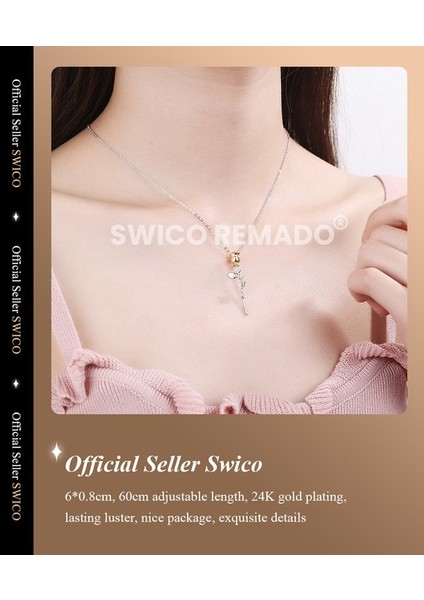 Kadın Trendy Gül Kolye (Yurt Dışından) fiyatları