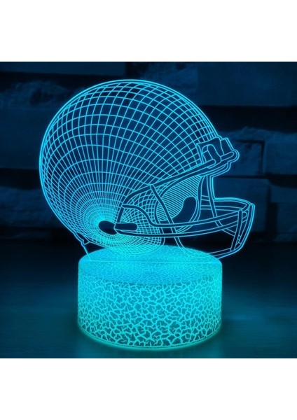 7 Renk 3D Illüzyon Işık Lambası Otomatik Kademeli Chang Kask Işığı (Yurt Dışından)