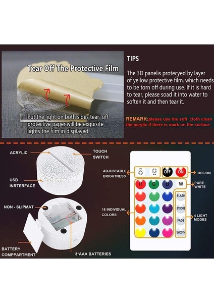 Juric Dinozor 3D Illusion Masa Lambası Gece Lambası (Yurt Dışından) fırsatları