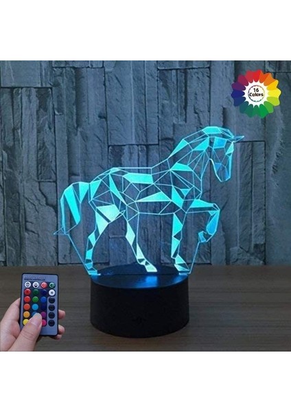 3D At Gece Lambası USB ile Çalışan Dokunmatik Anahtar Remo (Yurt Dışından)