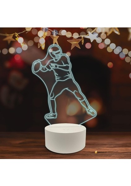 , Müzikli 3D Ledli Masa Lambası, Caz Trompet I 8" x 10" Beyaz Tabanlı Amerikan Futbolcusu Topu Fırlatıyor (Yurt Dışından) fırsatları