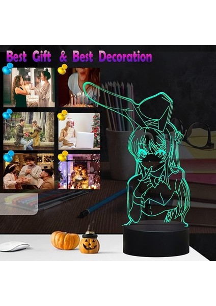 Senpai Mai Sakurajima Kawaii Gece Işığı Tavşan Gir (Yurt Dışından) fırsatları