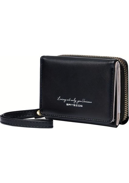 Düz Renk Çok Fonksiyonlu Mini Kısa Cüzdan (Yurt Dışından)