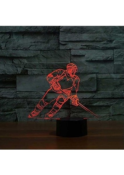 3D Buz Hokeyi Oyuncusu Gece Işığı Lambası Hasta (Yurt Dışından) fiyatları