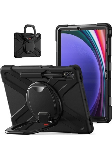 Samsung Galaxy Tab S7+ / S8+ / S9+ / S7 Fe Pc+ Silikon Koruyucu Kılıf Dönen Stand Serimli Tablet Kapak Tasar Tasarım (Yurt Dışından)