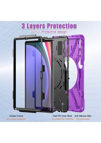 Samsung Galaxy Tab S7+ / S8+ / S9+ / S7 Fe Pc+ Silikon Koruyucu Kılıf Dönen Stand Serimli Tablet Kapak Tasar Tasarım (Yurt Dışından) fırsatları