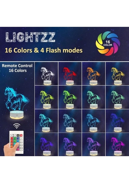 3D Gece Lambası, Uzaktan Kumandalı + Tou ile 3D Illüzyon Lambası (Yurt Dışından) fiyatları