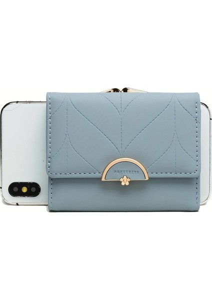 Tcherchı Trendy Kapitone Bozuk Para Cüzdanı, Düz Renk Üçe Katlanmış Çanta, Klasik Kredi Kartı Tutucu (Yurt Dışından)