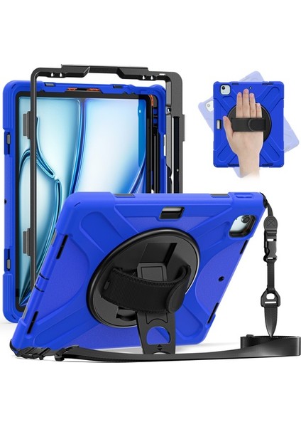 iPad Air 13 2024 Stand Kılıf Tpu+Pc+Silikon Omuz Askılı Tablet Kılıfı (Yurt Dışından) fiyatları