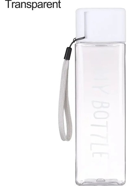 Tcherchı 480 ml Şeffaf Vierkante Plastik Mat Su Bardağı Açık Koude Sap Su Sporları Bardak Met Draagbare Melk Touw Su Fles (Yurt Dışından)