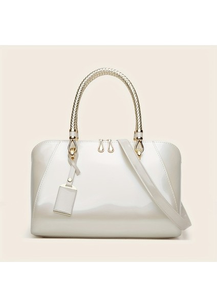 Tcherchı Parlak Patent Üst Tutma Saplı Sırt Çantası, Klasik (Yurt Dışından)