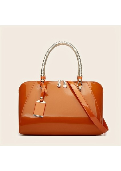 Tcherchı Parlak Patent Üst Tutma Saplı Sırt Çantası, Klasik (Yurt Dışından) fiyatları