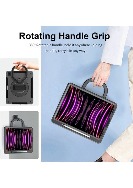 Apple iPad Pro 12.9 Pc+Tpu Tablet Kılıfı, Kalem Yuvası ile Stand Cover, Strap (Yurt Dışından) fırsatları