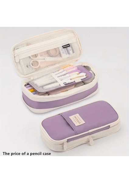 Tcherchı Şık Çift Katmanlı Büyük Kapasiteli Çok Amaçlı Kalem Kutusu (Yurt Dışından)