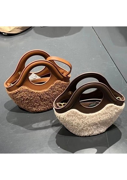 Sebze Sepeti Çantası Peluş Crossbody Çanta Çok Yönlü Tote Çanta (Yurt Dışından) modelleri