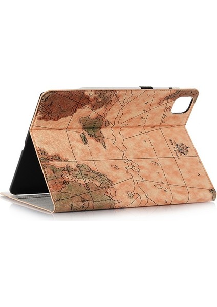 iPad Pro 13 2024 Cüzdan Harita Desenli Pu Deri Folyo Tablet Kapağı Otomatik Uyandırma / Uyku (Yurt Dışından) modelleri