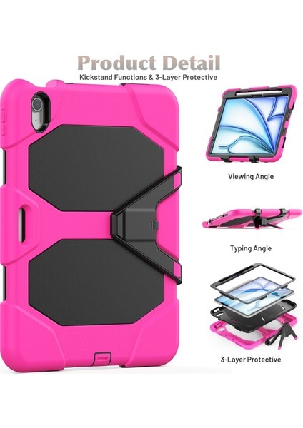 iPad Air 11 2024 Stand Pc + Dahili Ekran Koruyuculu Silikon Tablet Kapağı (Yurt Dışından) modelleri