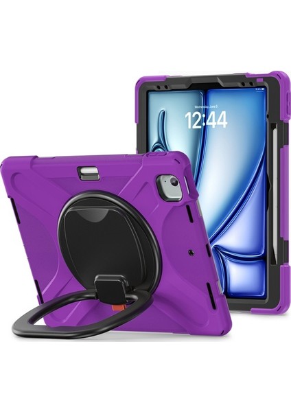 iPad Air 13 2024 / iPad Pro 12.9 2022 / 2021 Tpu+Pc+Silikon Tablet Kılıfı Stand (Yurt Dışından)