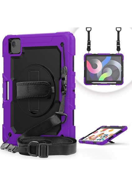 iPad Air 2020 Için Tablet Kılıfı - Turuncu / Siyah (Yurt Dışından)